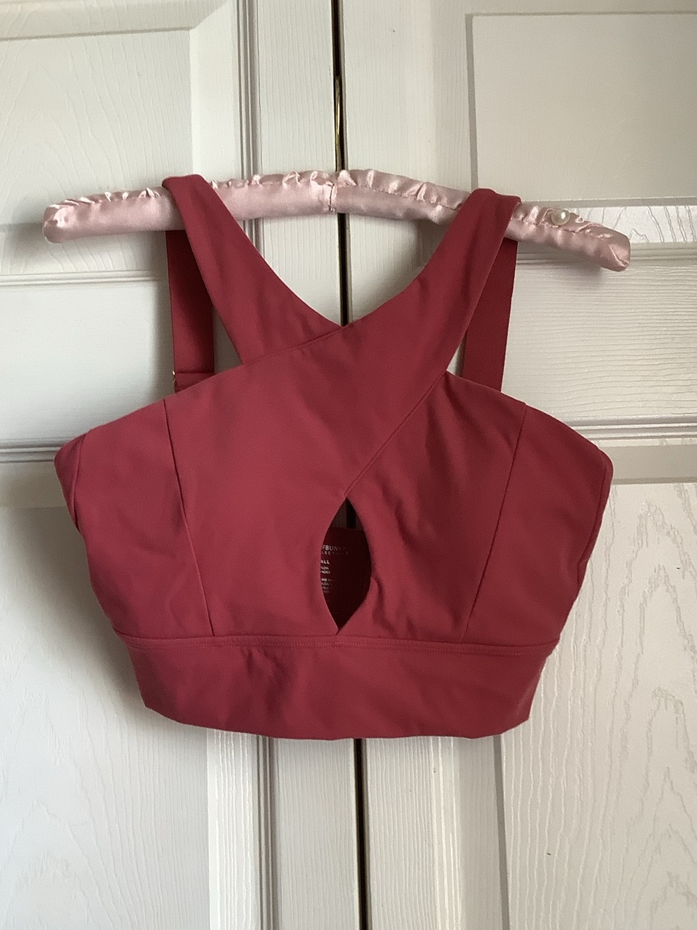 BuffBunny Rose Mauve Cross-Front Keyhole Sports Bra